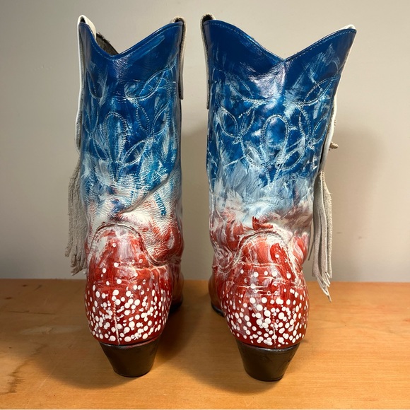 Laredo Reworked Red White and Blue Western Festival Cowboy Boots Size 6.5M - Picture 5 of 14
